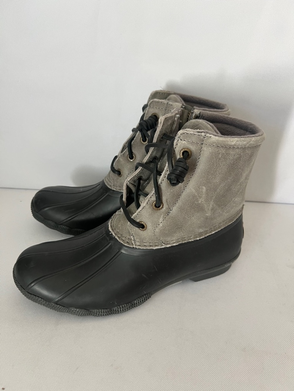Sperry Top Sider Saltwater Duck Boots Black And Grey Women’s Size 6.5